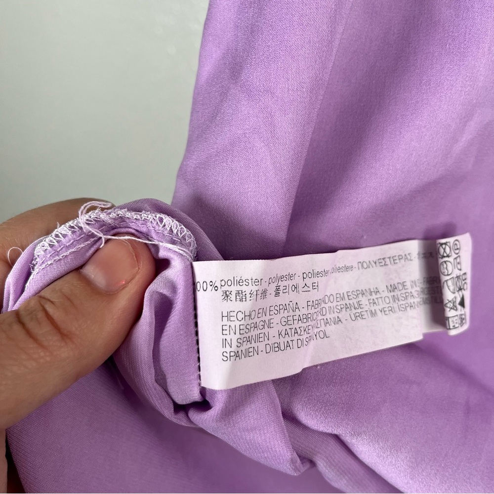 Zara Lilac Double-Ruffle Sleeve Blouse Women’s Medium - Picture 7 of 7